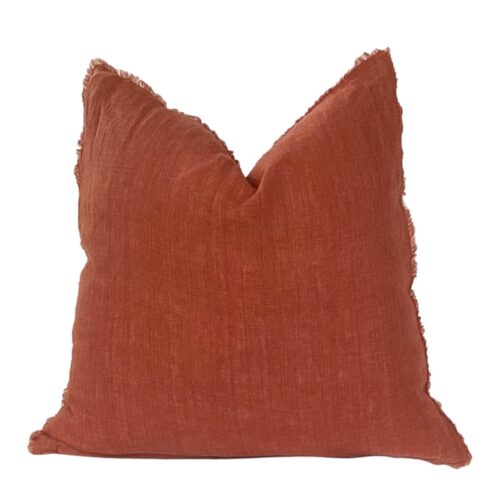 Malaga 24″ Rust Linen Pillow Cover