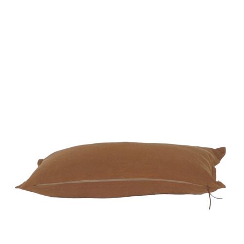 Avila Caramel Flanged Linen Pillow Cover