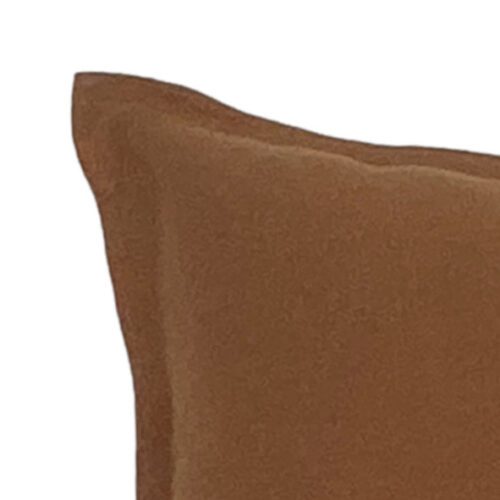 Avila Caramel Flanged Linen Pillow Cover