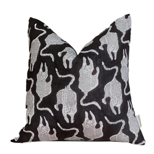 Bengal Tiger Black Pillow Cover