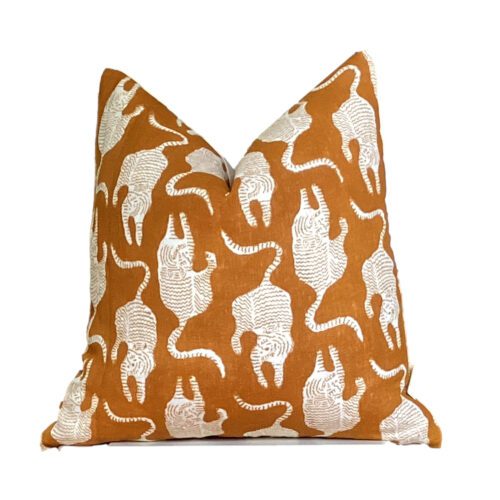 bengal tiger ochre pillow