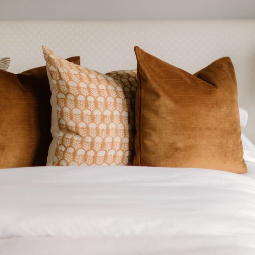 Mustard Yellow Block Print Pillow Cover