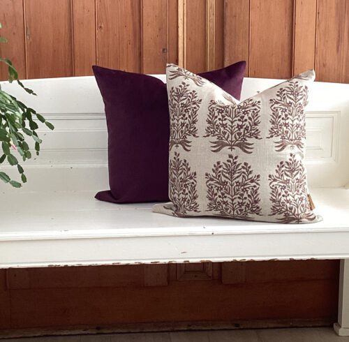 Amethyst Floral Block Print Pillow Cover