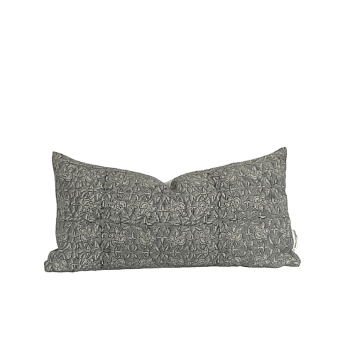 Selah Steel Blue Block Print pillow