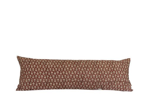 AISNE || Rust Floral Block Print Pillow Cover