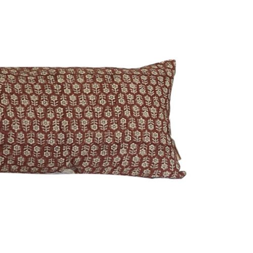 AISNE || Rust Floral Block Print Pillow Cover