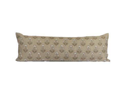 Neutral Floral Block Print Pillow Cover