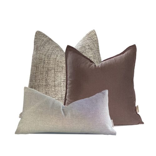 Sydney Cream and Grey Tweed Pillow Combination