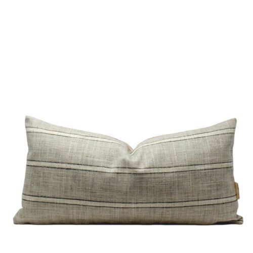 Oxford Taupe and Cream Stripe Pillow Cover