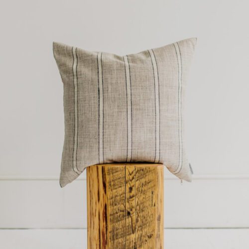 Taupe stripe pillow