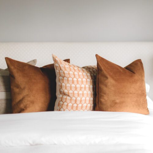 Mustard Yellow Block Print Pillow Cover