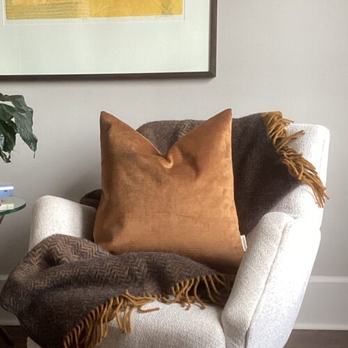 caramel velvet pillow