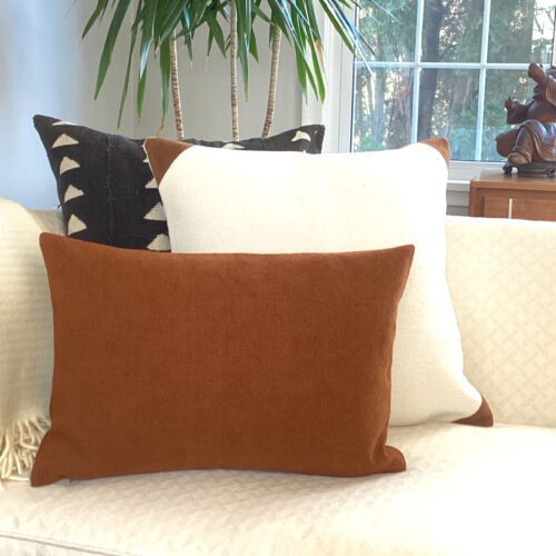 Rust Faux Ultra Suede Pillow