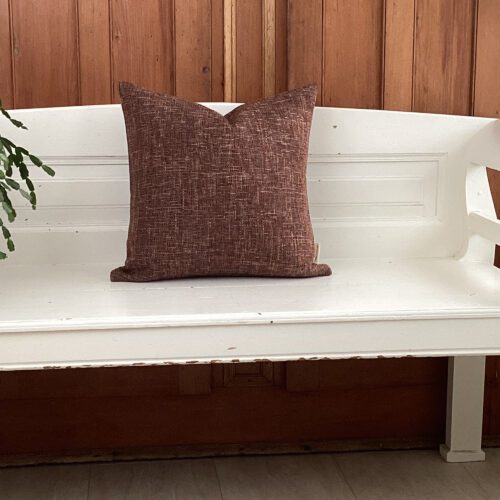 Dark Rust Nubbly Woven Pillow