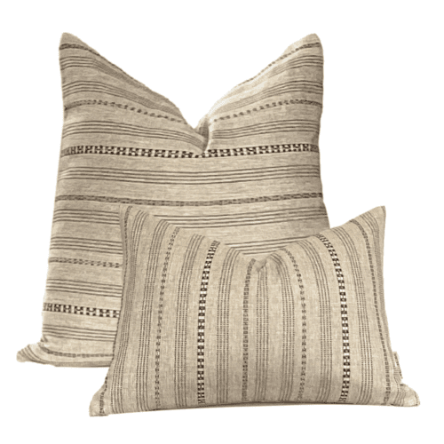 Colby | Ecru and Black Stripe Pillow Cover