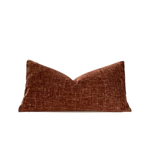 Scotia Dark Rust Nubbly Woven Pillow Cover