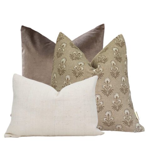 Daisy Taupe Throw Pillow Combination