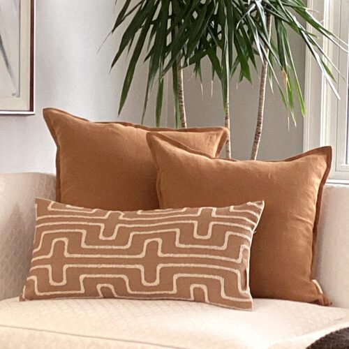 spice colour geometric pillow