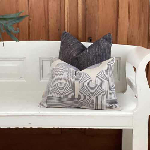 Blue Geometric Swirls Pillow Cover