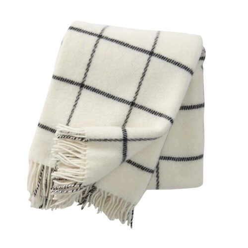 Klippan Vinga White Check Throw