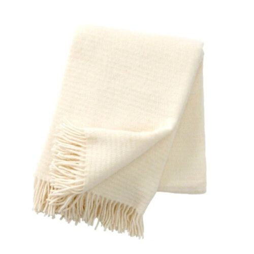 Klippan Ralph Creamy White Lambswool Throw