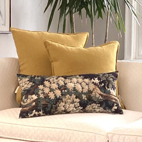 amber flanged linen pillow